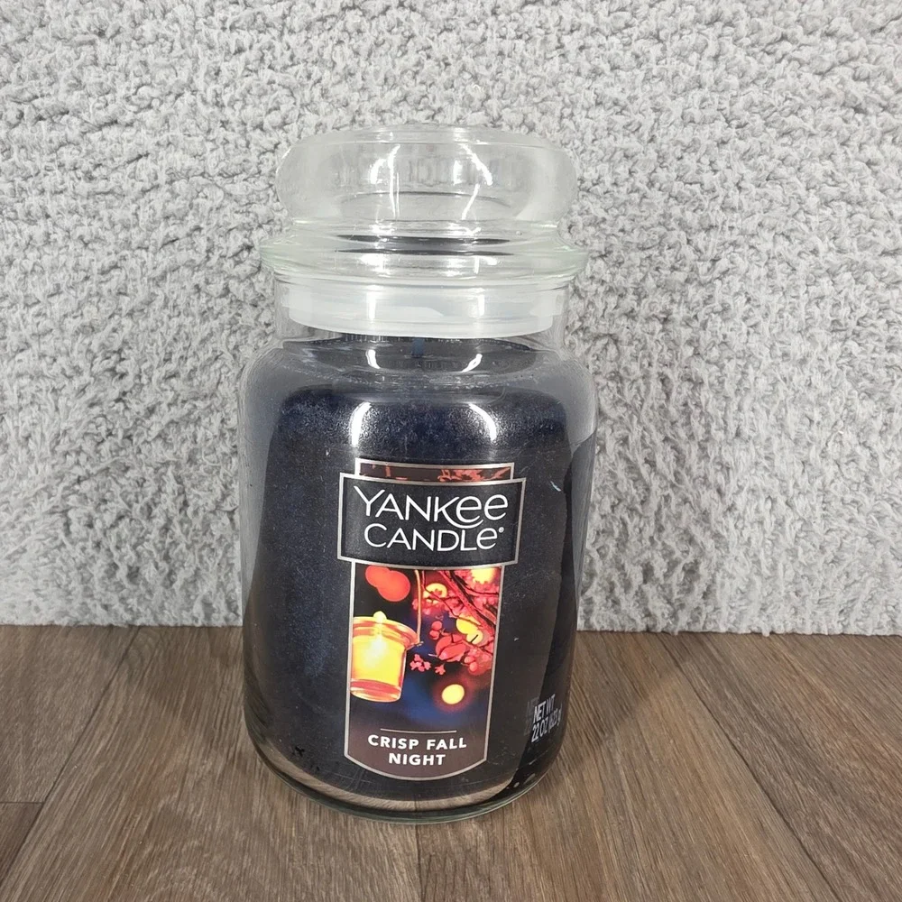 Yankee Candle Crisp Fall Night Large Jar 22oz Scented Candle Blue Wax 16792984